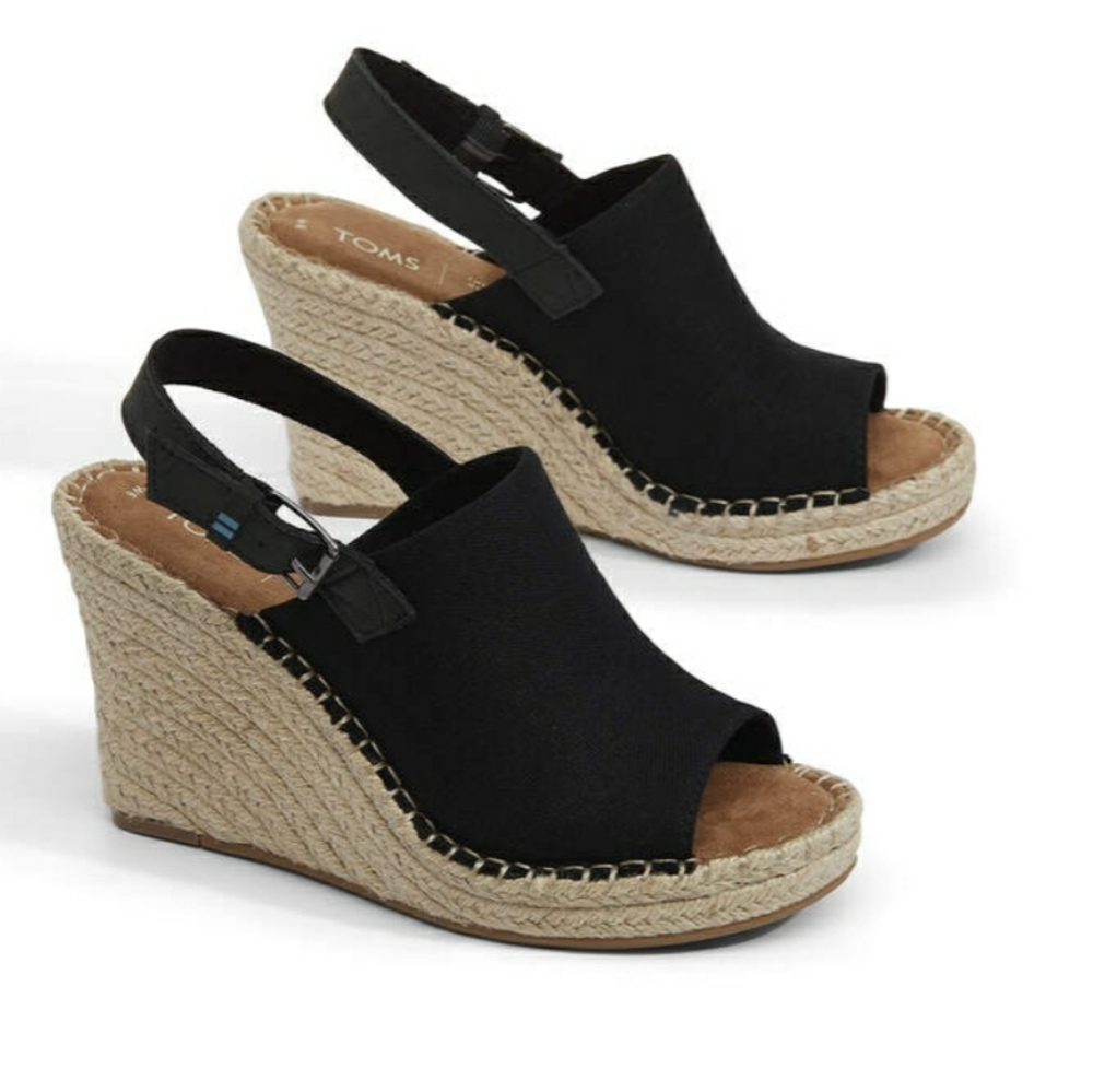 TOMS Monica Wedge Heel in Black Suede - Picture 7 of 7